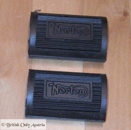 Norton Footrest Pedal Rubbers/Pair with Logo