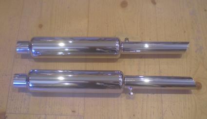 AJS/ Matchless Silencers Pre War Twin Port 1 3/4" /Pair