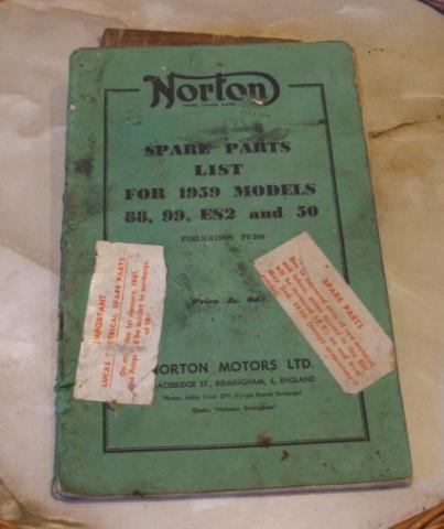 Norton Spare Parts List for 1959 Mod.