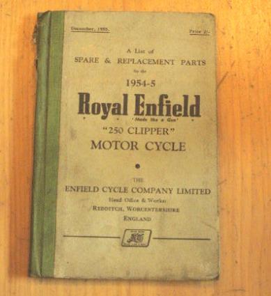 Royal Enfield Spare & Replacement Parts 1954-5 / Teilebuch
