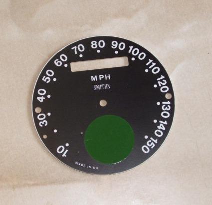 Tachometer Ziffernblatt Plastik Smiths 10-150 mph