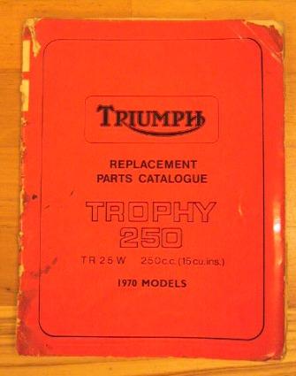 Triumph Rep. Parts Cat.  TR25W.Trophy  1970 Mod.