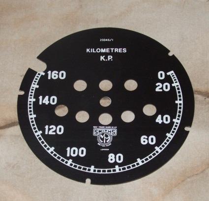 Tachometer Ziffernblatt Plastik Smiths 0-160 km/h