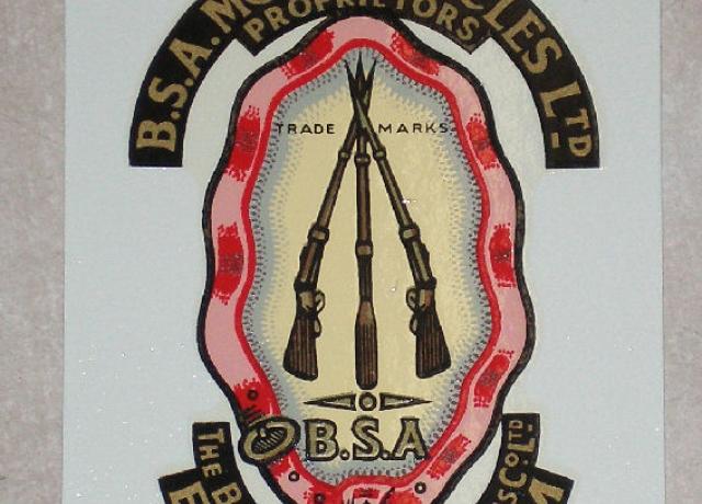 BSA Transfer for Headstock and Toolbox 1953 on
