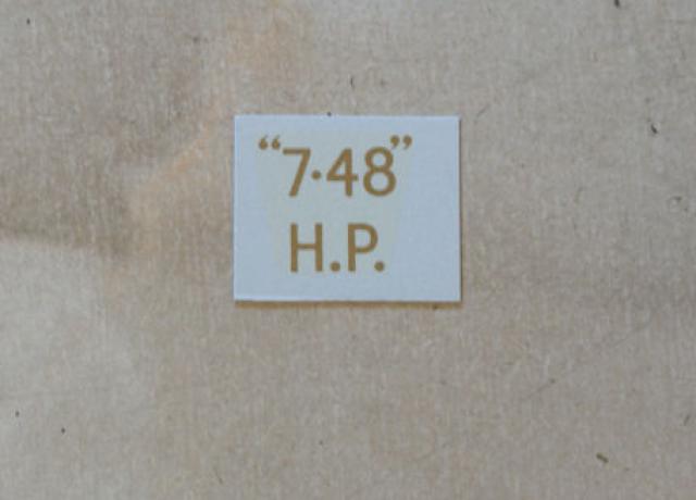 BSA "7.48" H.P. Abziehbild für Nummertafel hinten 1936
