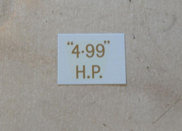 BSA "4.99" H.P. Abziehbild für Nummertafel hinten 1932-36