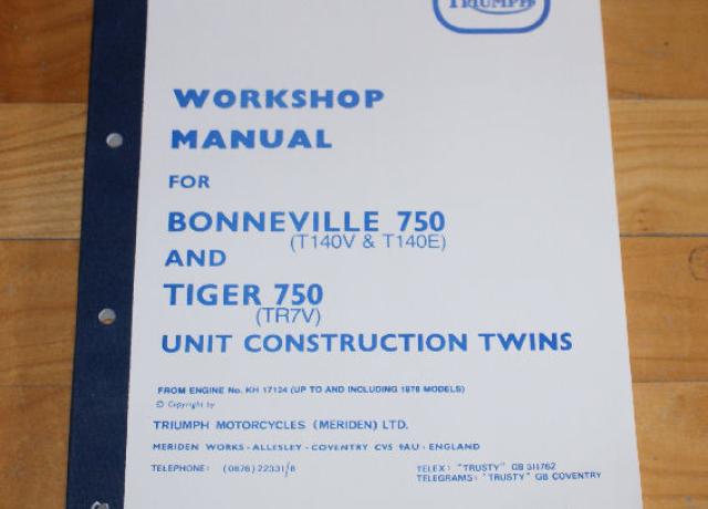 Triumph Workshop Manual T140 1973/79