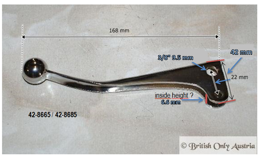 Clutch Lever ball ended 7/8" 22mm