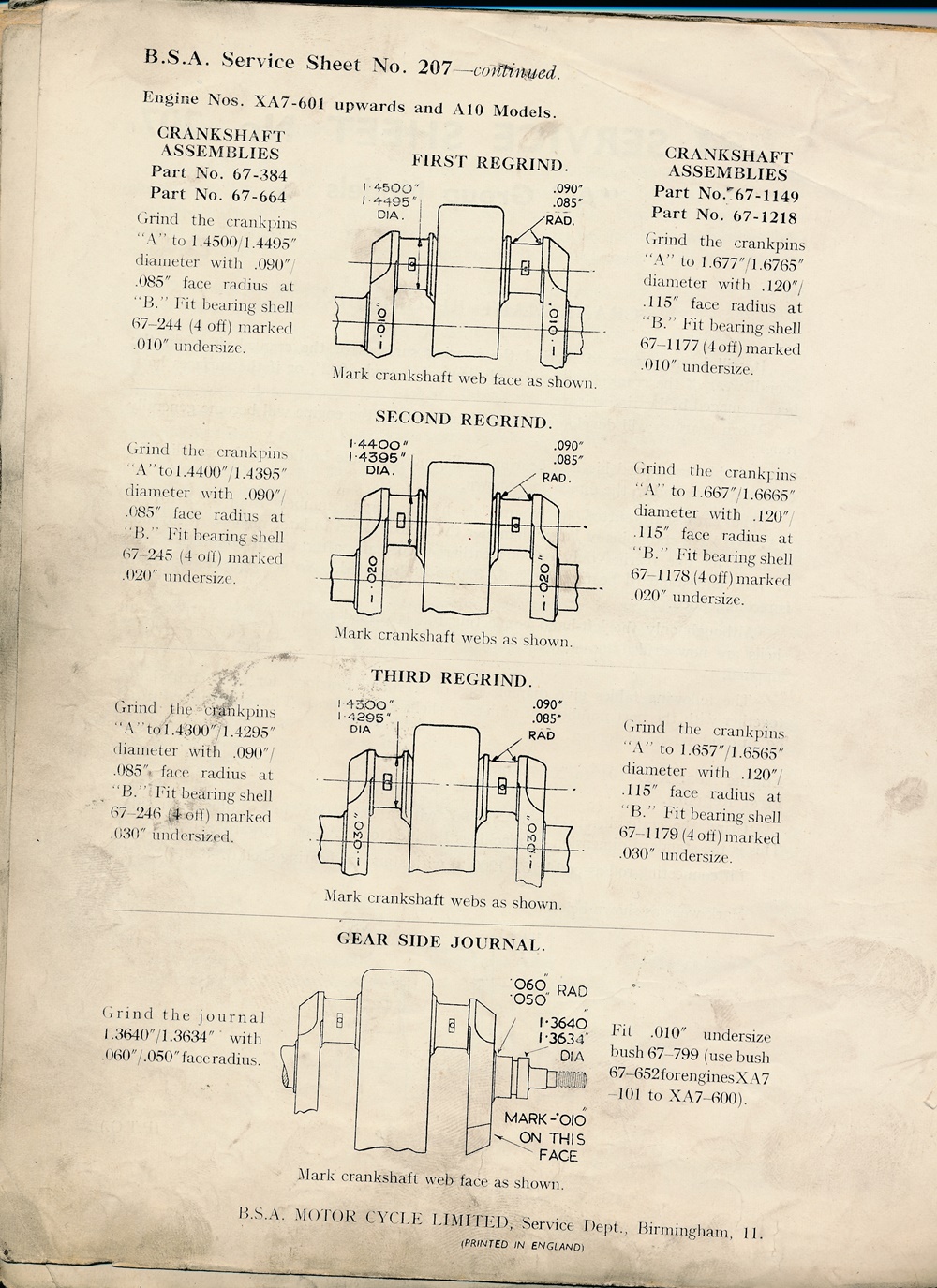 regrinding crankshaft