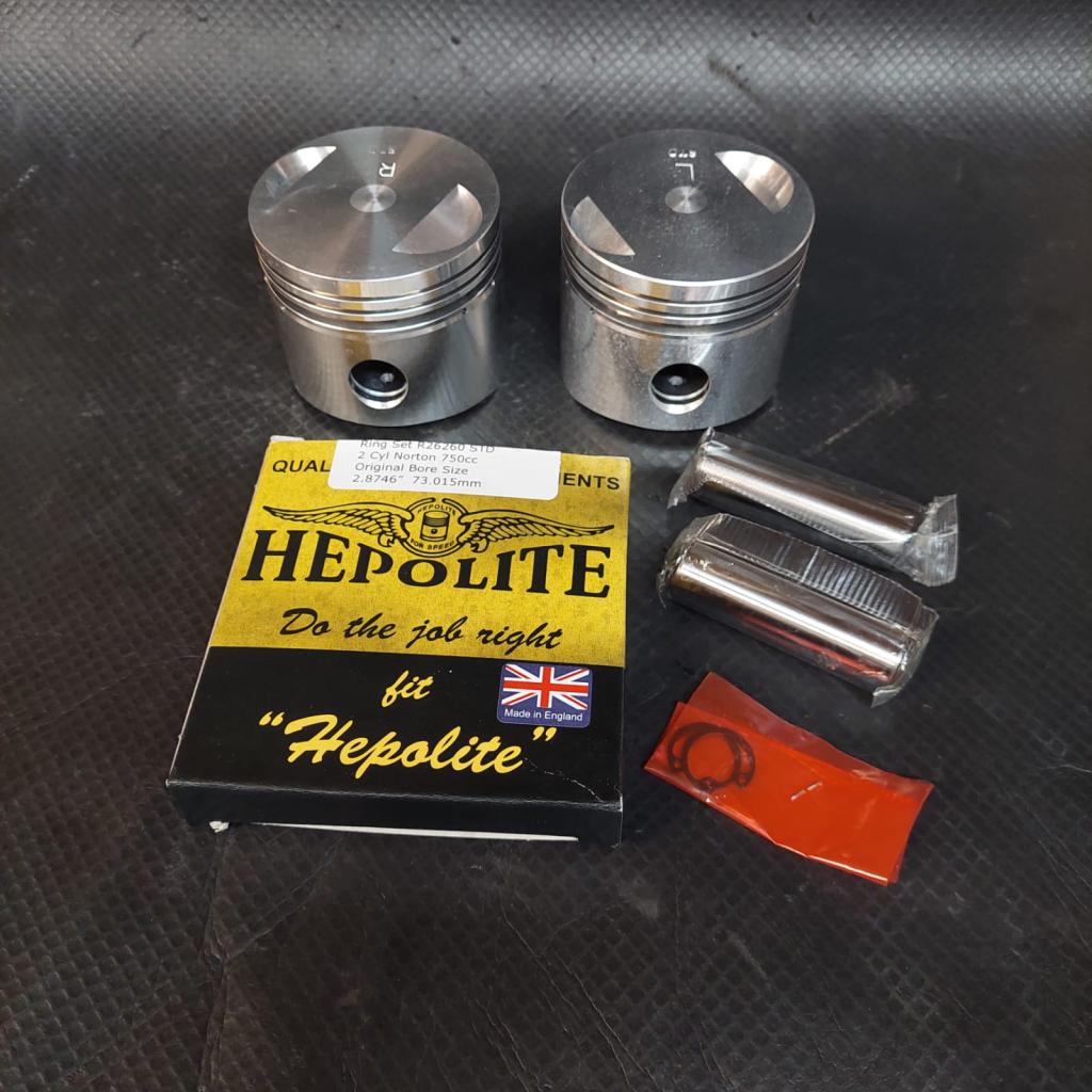 Norton 750cc Hepolite Piston Complete Pair STD. NOS BRITISH Only