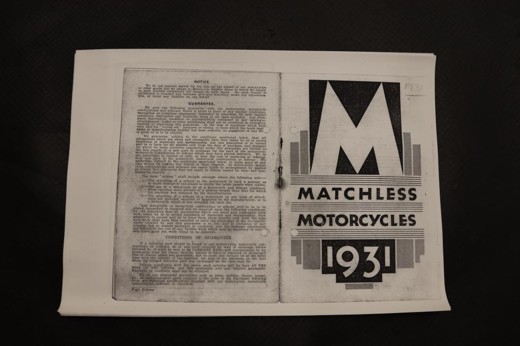 Matchless Motorcycles Catalogue 1931 copy | BRITISH Only Austria ...