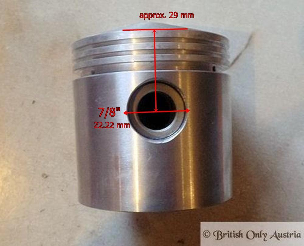AJS/Matchless Piston 350cc +030. 69,75 mm Iron Head 1933-46 