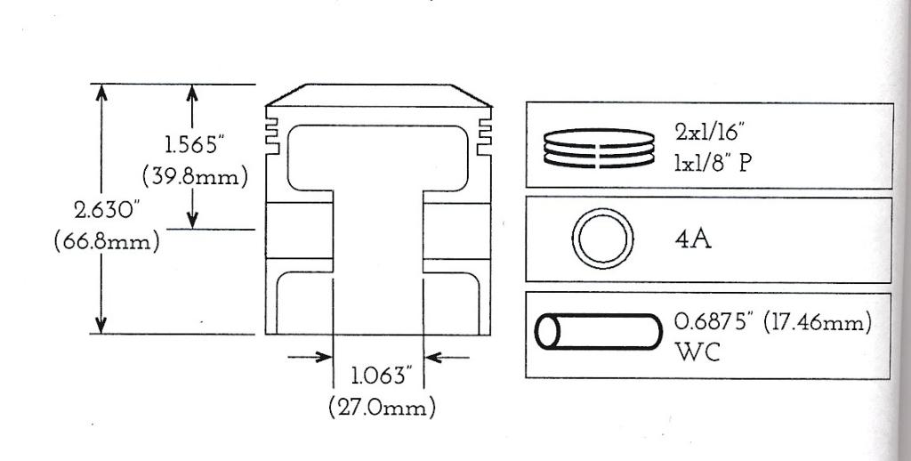 BSA A7 500cc, O.H.V. Piston Pair +040, 1950 -61. 67mm | BRITISH 