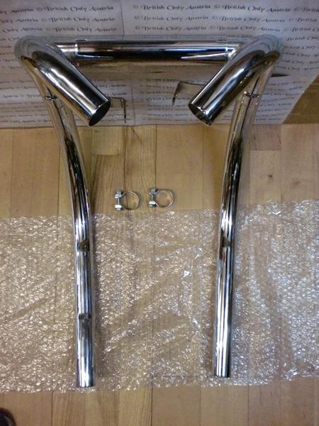 BSA A65 Exhaust Pipes OIF 1971 on / Pair | BRITISH Only Austria