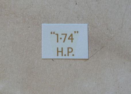 BSA "1.74" H.P. Transfer for rear Number Plate 1928-30 ...