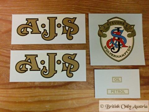 AJS Flat Tank Transfer Set.  1912-28.