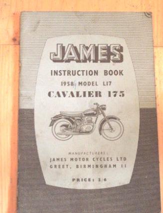 James Instruction Book 1958/59 Model. L17 Cavalier 175