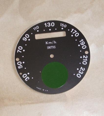 Tachometer Ziffernblatt Plastik Smiths 30-230 km/h