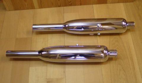 Triumph 650 ccm Auspufftöpfe T120, TR6, T110 38mm /Paar 1963-70