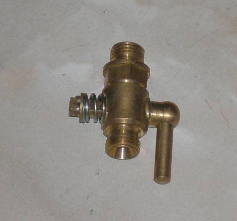 Petrol Tap 1/4"  x  1/4" Brass. No Filter  for oil