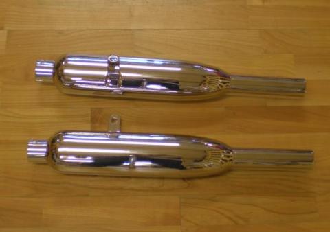 Triumph Auspufftöpfe 6T, T120, T110 Duplex Frame /Paar