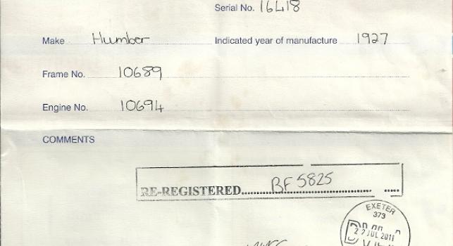 Humber 350cc SV  1927