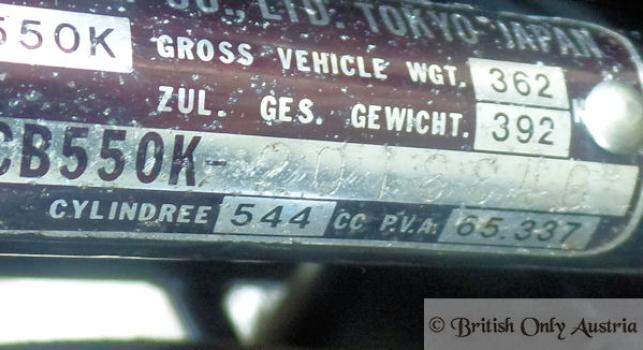 Honda CB550cc. K3 1977. X Henry Cole  UK TV