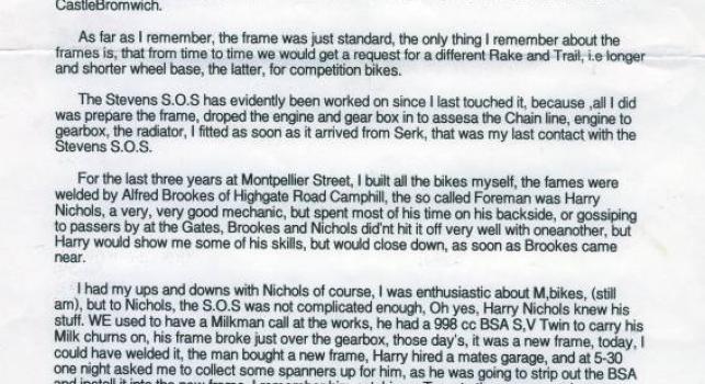 S.O.S. 500cc SV A.J.Stevens, Watercooled 1936