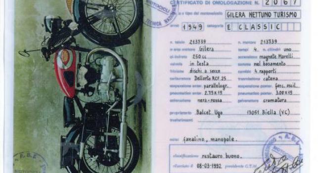 Gilera Nettuno Turismo 250 cc 1949