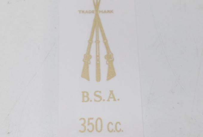 BSA Rear Number Plate Bracket Transfer 350cc