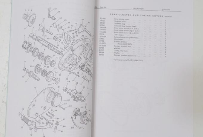 Triumph Trophy TR25W 1970 Parts Book