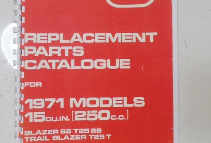 Triumph Blazer, Trail Blazer 250cc Parts Book 1971