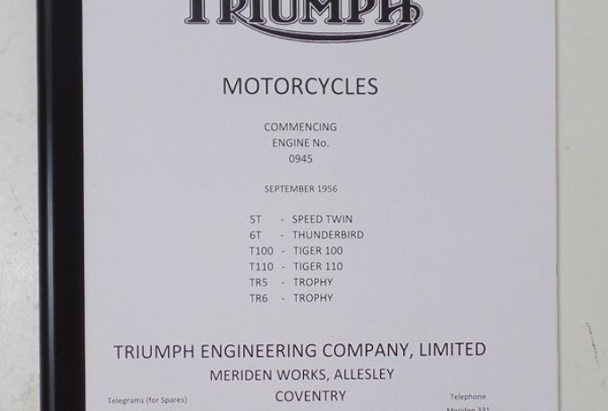 Triumph Twins 1957 500/650 Parts Book