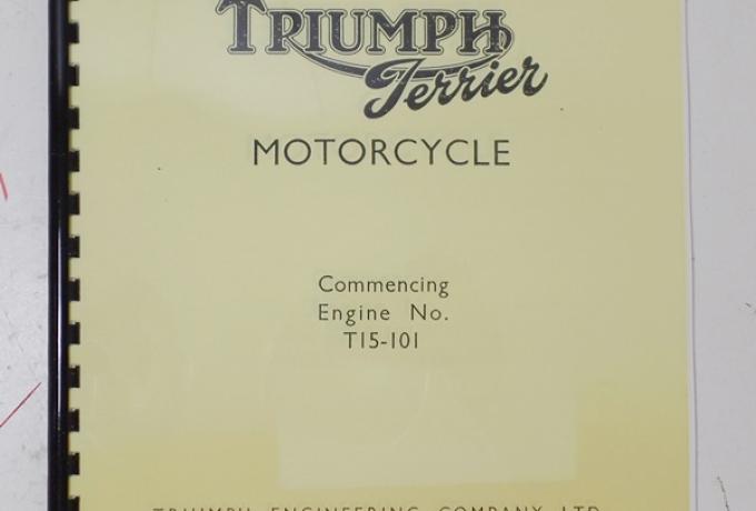 Triumph Terrier No.1 Parts Book 1953