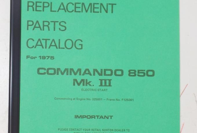 Norton Commando 850 Mk.3 Parts Book 1975