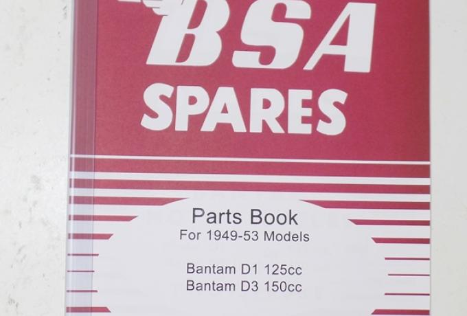 BSA Bantam D1, D3 Spares Book 1949-53