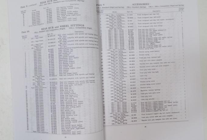 BSA Bantam D1, D3 Spares Book 1949-53
