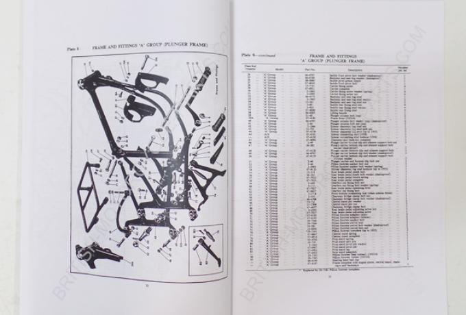 BSA 500 -650 cc 1954 - 57  Parts Book