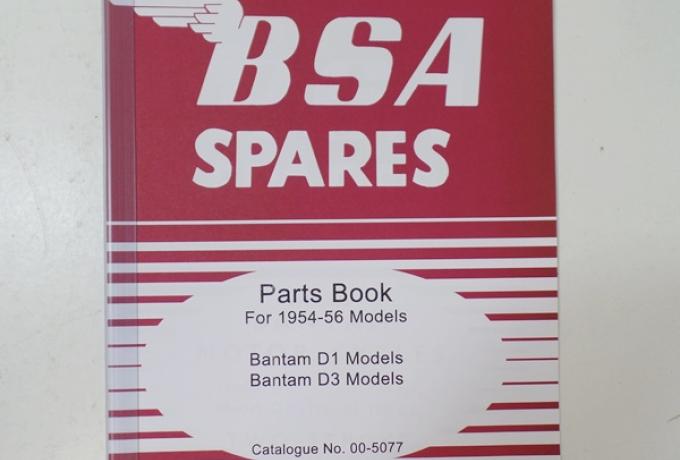 BSA Bantam D1 D3 Spares Book 1954-56
