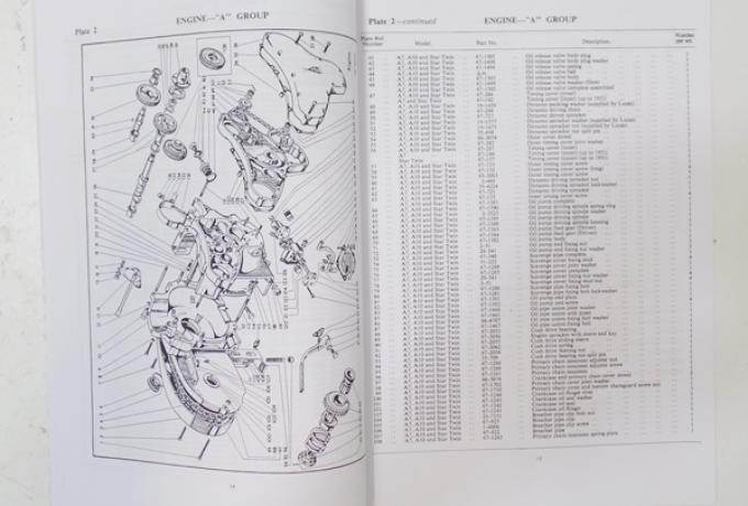 BSA A7 / A10 Parts Book 1949-53
