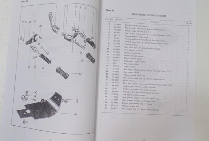 BSA B44 Victor Special 1970 Parts Book