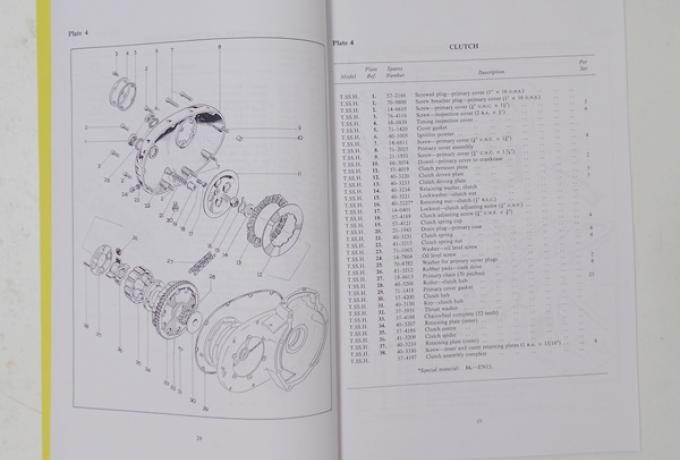 BSA B25 Parts Book 1971-