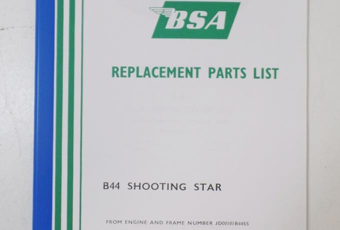 BSA B44 Shooting Star 1970 Parts Book