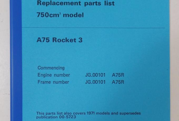 BSA A75 Spare Parts Book 1972