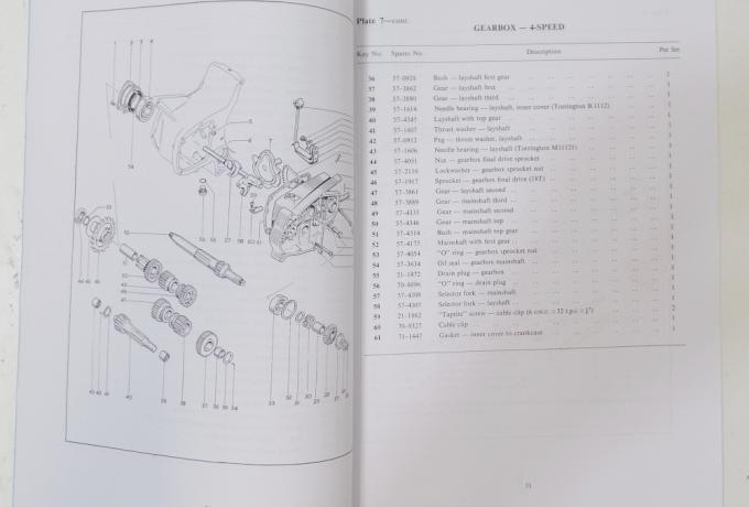 BSA A75 Spare Parts Book 1972