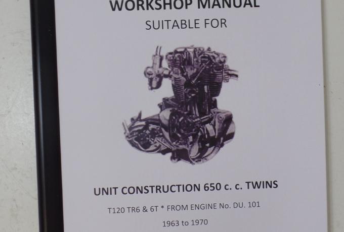 Triumph T120 TR6  6T 650cc 1971 Workshop Manual Book