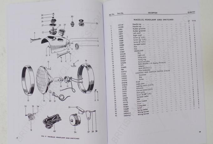 Triumph No16 T120 1960 Parts Book
