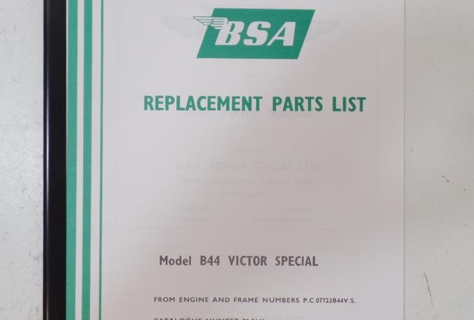 BSA B44 Victor Special 1969 Spare Parts Book