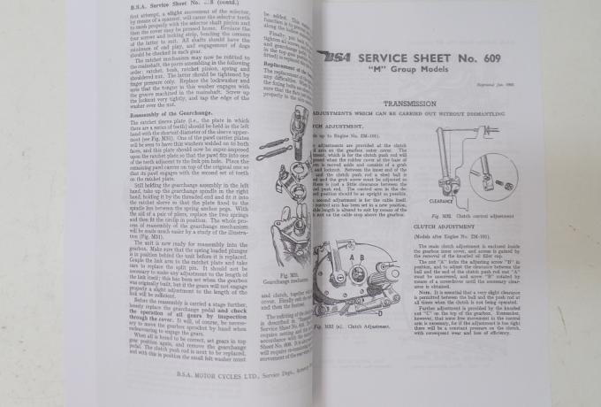 BSA M33 Service Sheet