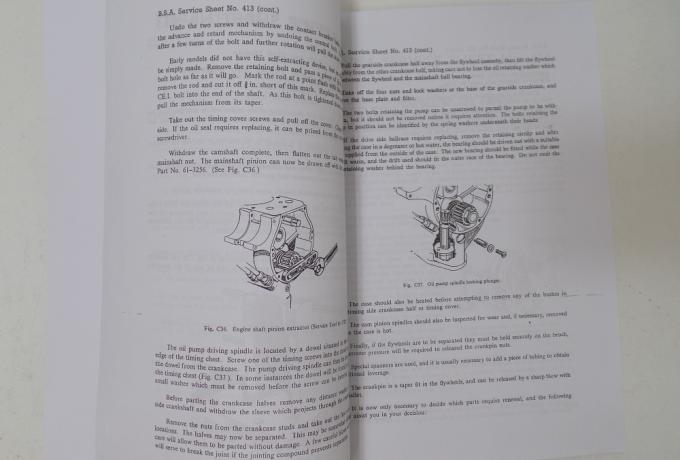 BSA C11G, C12 Service Sheet 1954-58